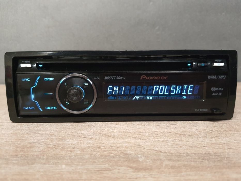 Radio samochodowe Pioneer z Bluetooth USB, płyty CD z Mp3, AUX podświ. Multikolor DEH-5000UB BT/ 4x50W RCA