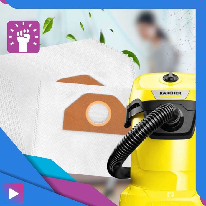 10x Worki i Filtr do Odkurzacza Karcher WD3 SE4001 WD2 PLUS KWD3 V-17