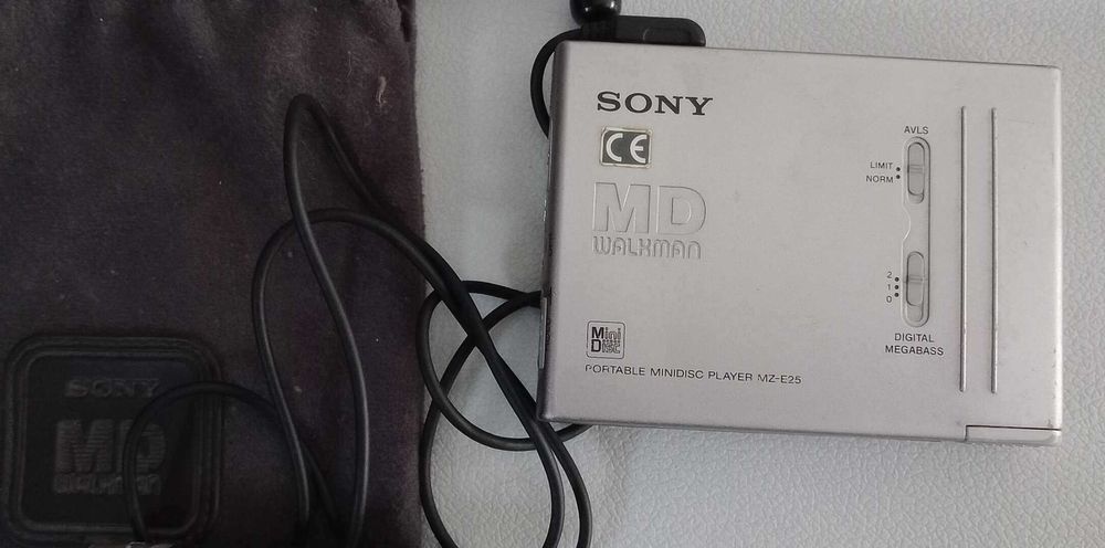Sony MiniDisc Walkman Mz-E25 + Bolsa + 4 Mini Disc - Funcional