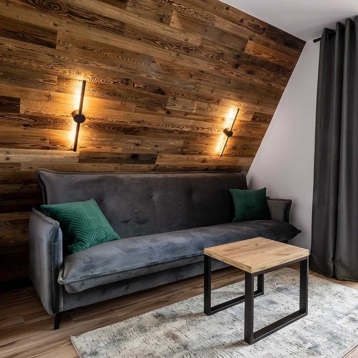 Stare drewno dekoracja deski belki wystrój wnętrz meble boazeria loft