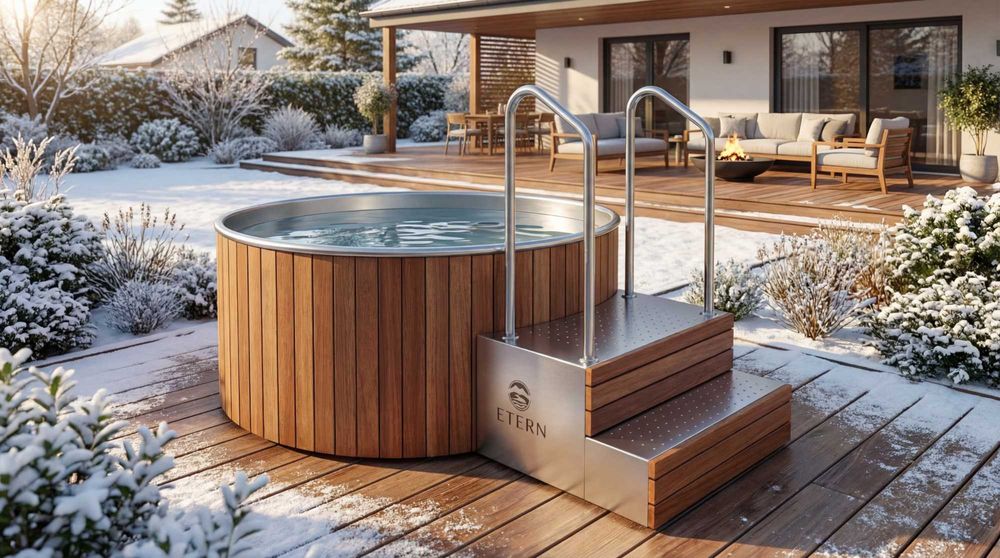 Balia ogrodowa ze stali nierdzewnej - drewno egzotyczne - transport