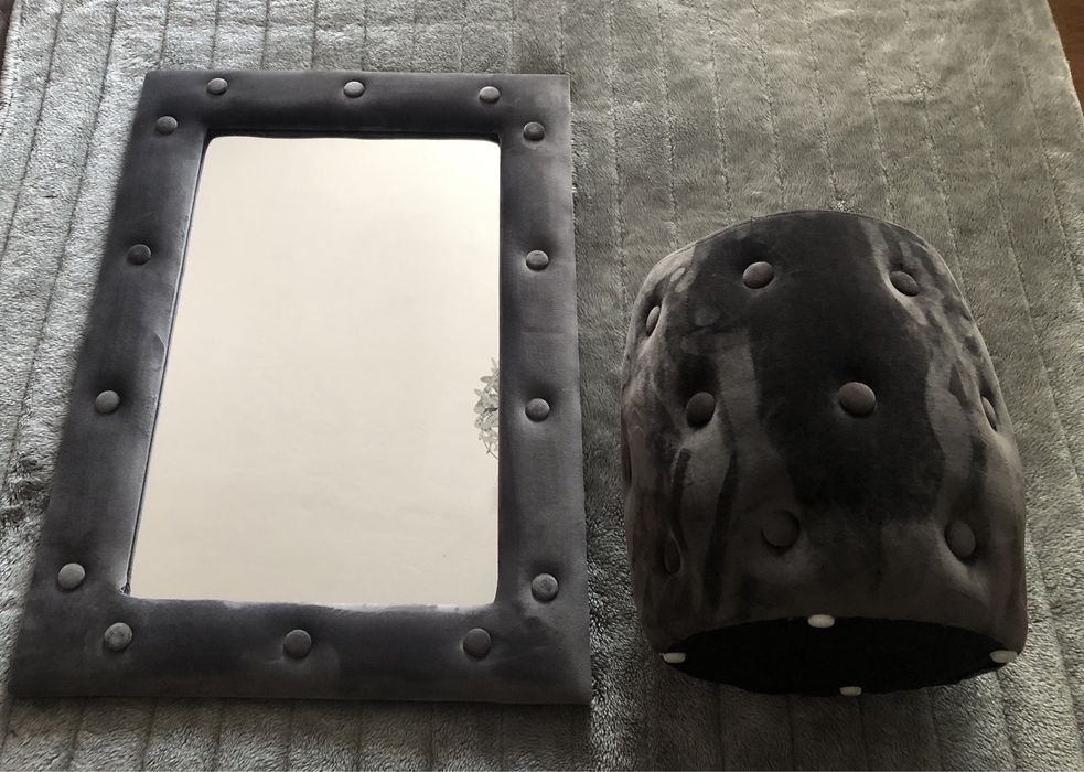 Espelho + Puff em veludo