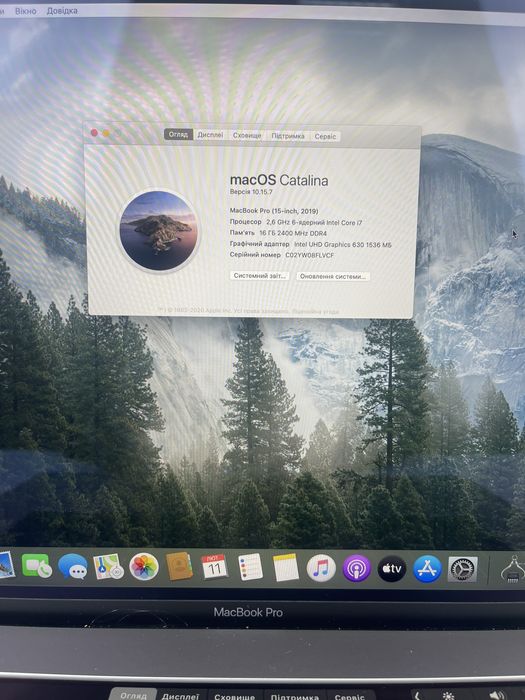 Macbook Pro 15 2019 I7 16Gb | 256Gb • ГАРАНТІЯ Ідеальний Макбук