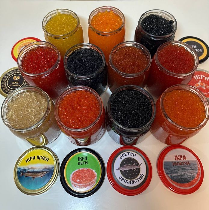 Ікра Червона Лососева . 12 Видів різних смаків