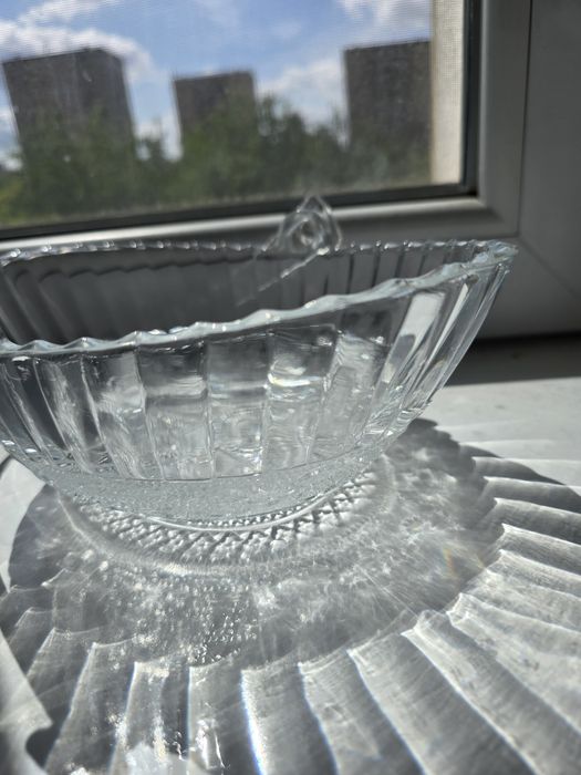 Kosz koszyk szklany kryształ szkło vintage