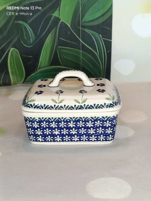 Maselniczka maselnica duża ceramika Bolesławiec