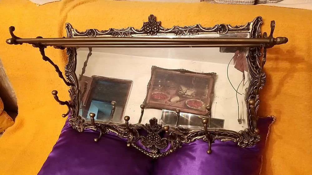 cabide ou bengaleiro com espelho vintage 2