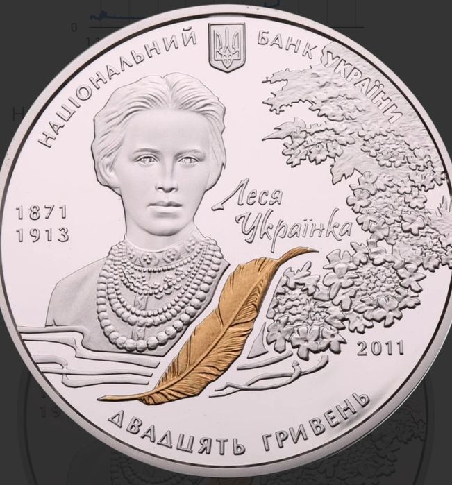 Монета За твором Лесі Українки `Лісова пісня` 20 грн.,