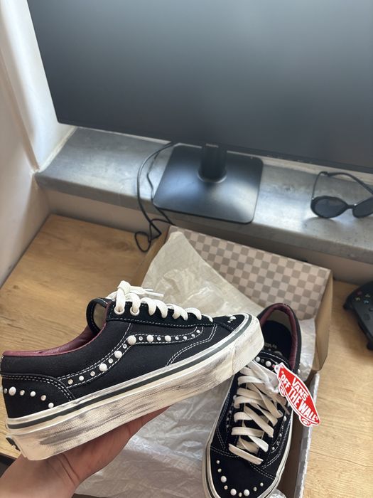 Vans Style 36 Pearl Studs Black Burgundy - Nowe Edycja Limitowana