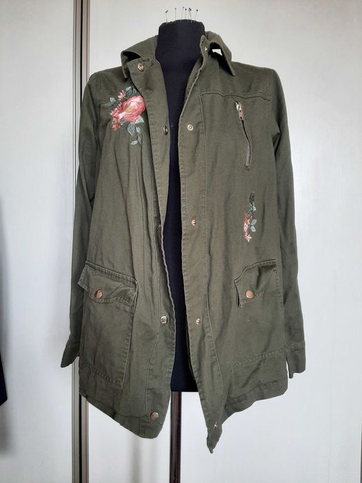 Kurtka parka jesienna jeansowa khaki Dorothy Perkins