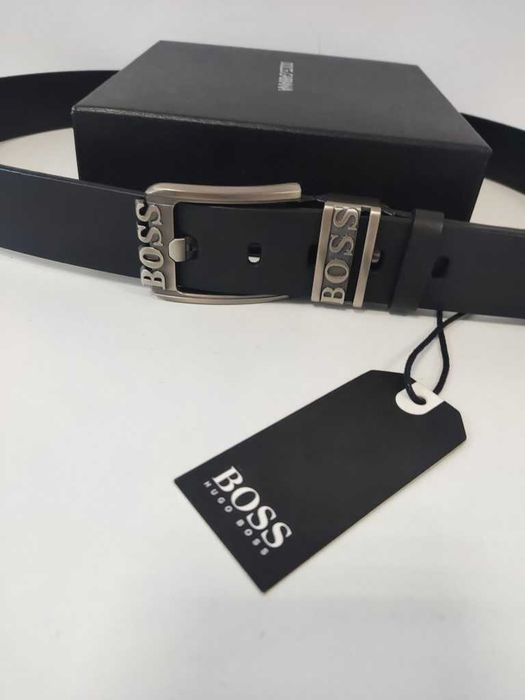 Męski pasek firmowy, skóra naturalna HUGO BOSS , Włochy 65-32