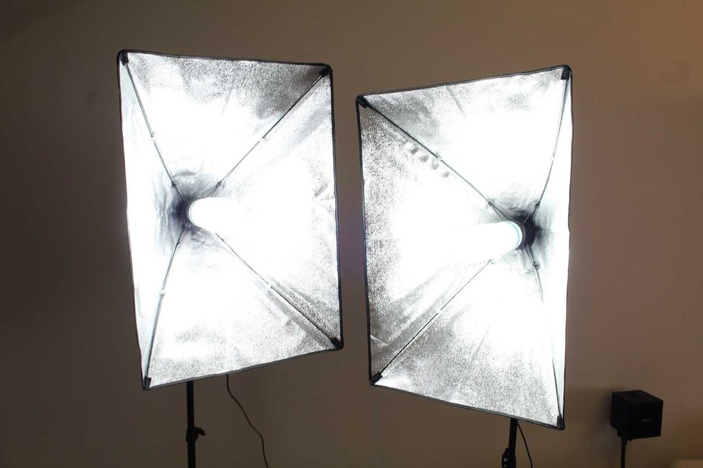 Softbox iluminação contínua 135w kit duplo estúdio fotográfico