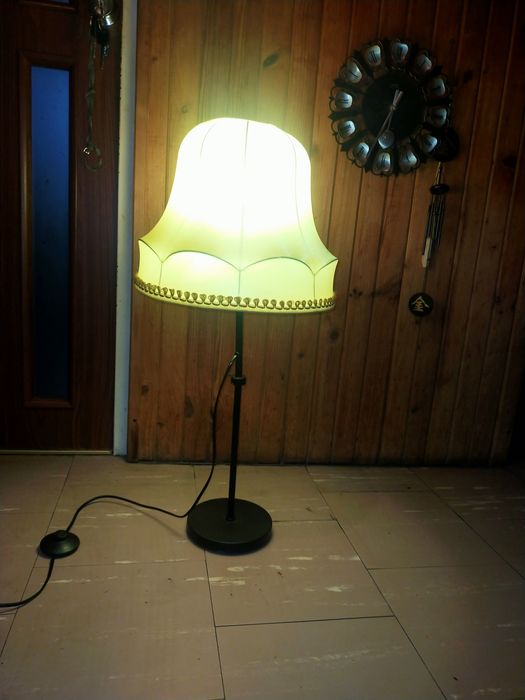 Lampa podłogowa retro abażur z PRL