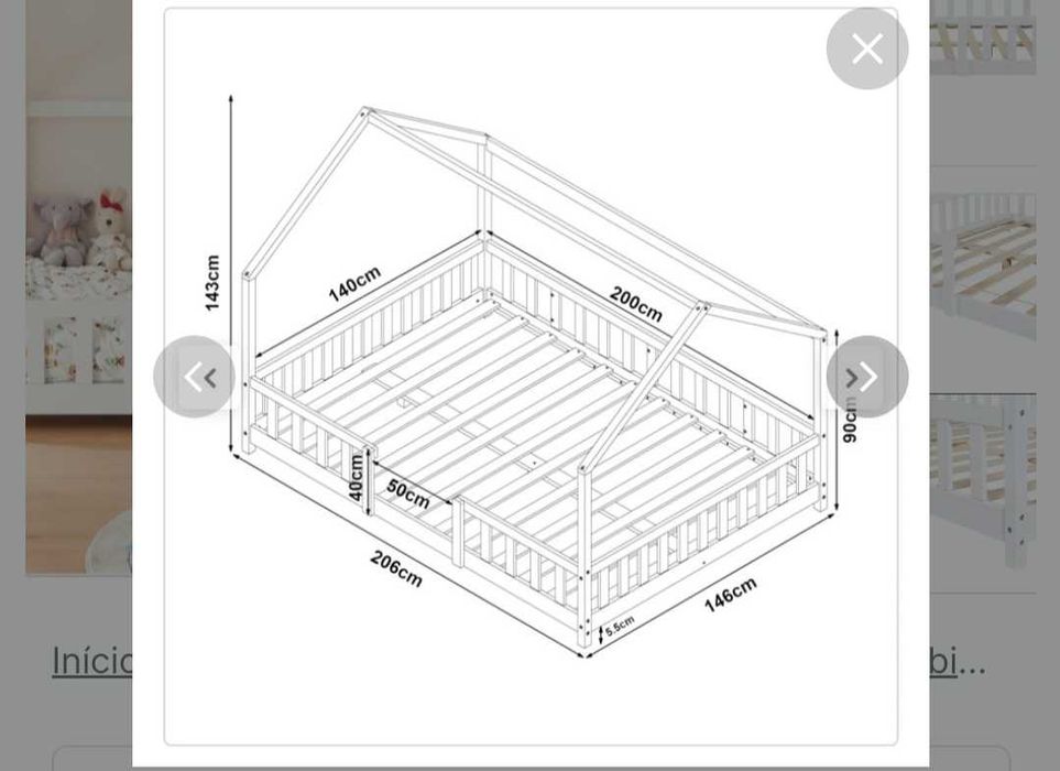 Cama montessori 140x200cm