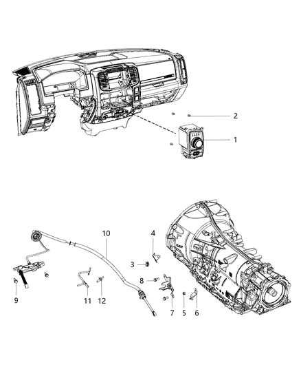 Dodge RAM 1500 DS IV gen. 2013 do 2024 pokrętło zmiany biegów shifter