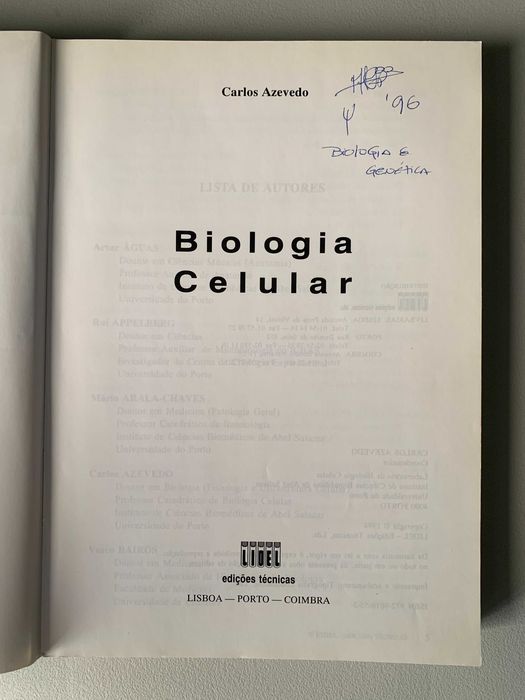 Biologia Celular, de Carlos Azevedo