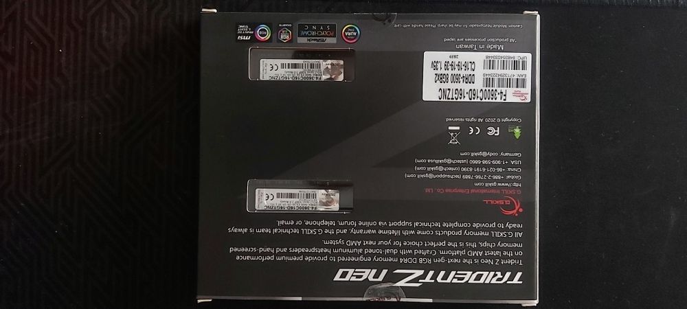 RAM G.Skill kit 16GB (2x8gb) DDR4 3600MHz Trident Z Neo RGB Cl16