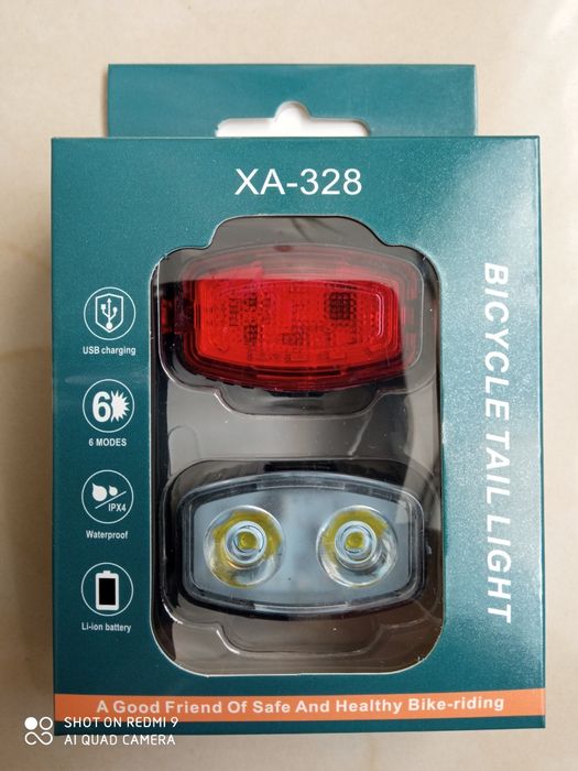 Lampka rowerowa  przód tył na kierownicęLED USB akumulator mocna