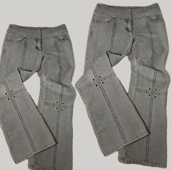 джинсы bootcut з люверсами на колінах