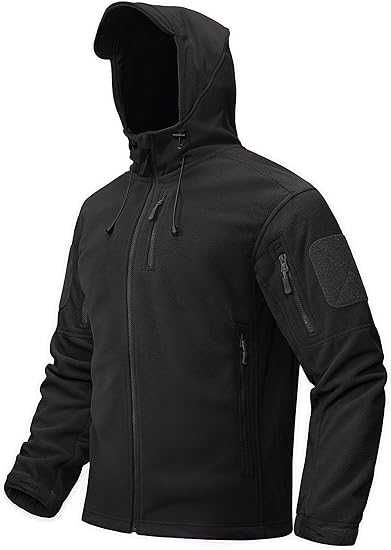 Толстовка флисовая тактическая с капюшоном на молнии Батал р.66 черная