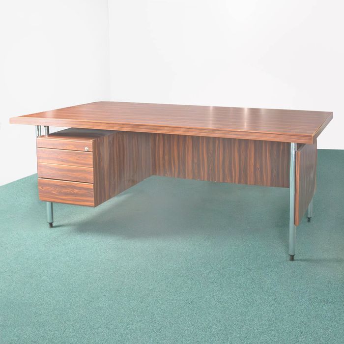 Biurko gabinetowe 200x100x79 cm ciemny brąz stabilne masywne