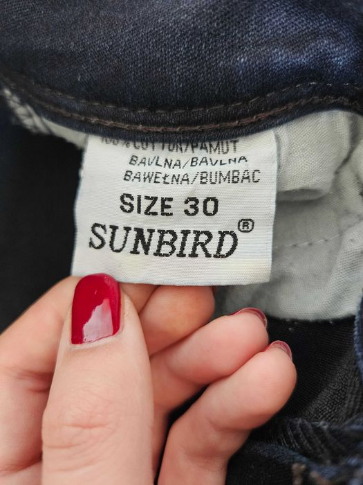 Bawełniane spodnie jeansowe jeansy Sunbird 30