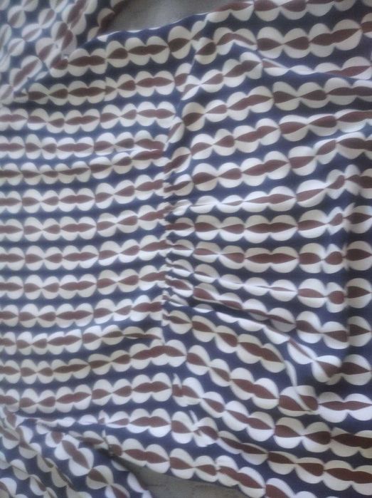 Sukienka ciążowa retro lata 50/60. geometryczna granatowa - L/XL