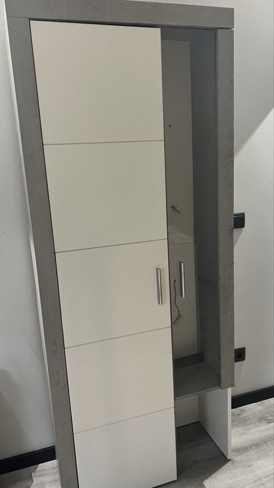 Móvel de sala completo – cinza e branco