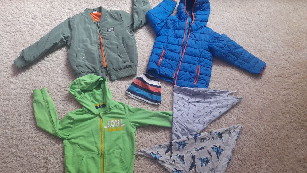 Dwie kurtki przejściowe roz. 116 + bluza