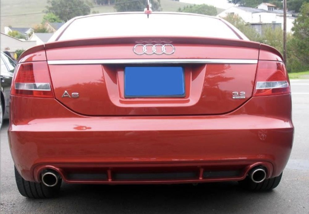 Спойлер Audi A6 C6.  2004-2008. Лип спойлер Ауди А6 Ц6