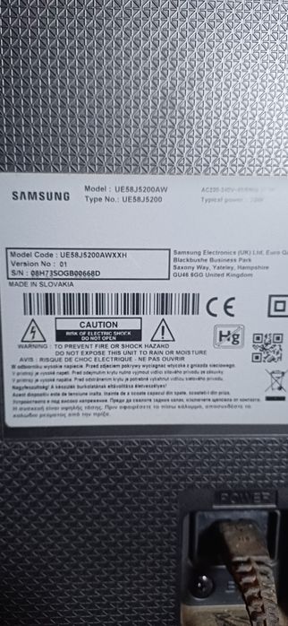 TV samsung 58'' uszkodzony