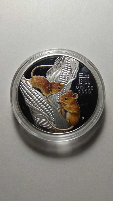 1 долар. Австралія. Рік миші. Овен. Близнюки. Знак зодіаку.