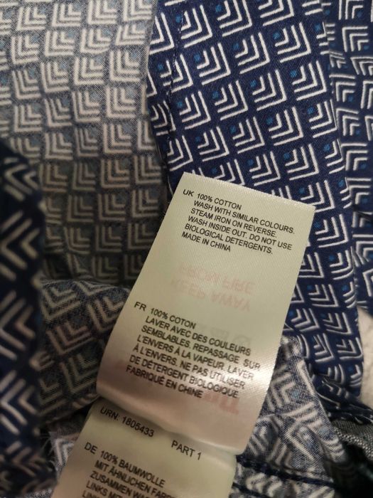 Granatowa elegancka wzorzysta koszula White Stuff Slim Fit S jak nowa