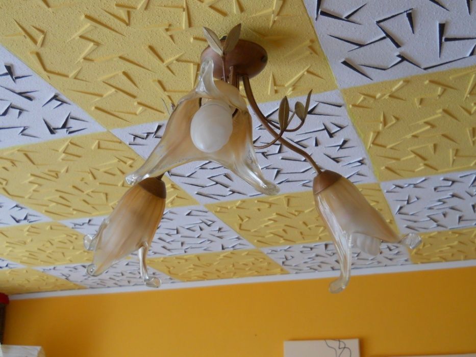 Żyrandol + Kinkiet komplet jak nowy "luminex" stare złoto klosze