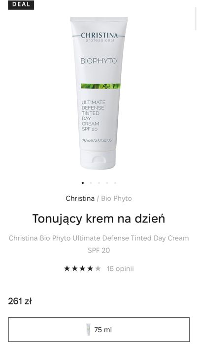 Tonujący krem na dzień SPF 20 Christina professional tinted