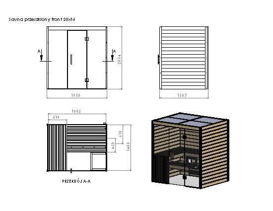 Sauna fińska oszklona 200x160 Montaż