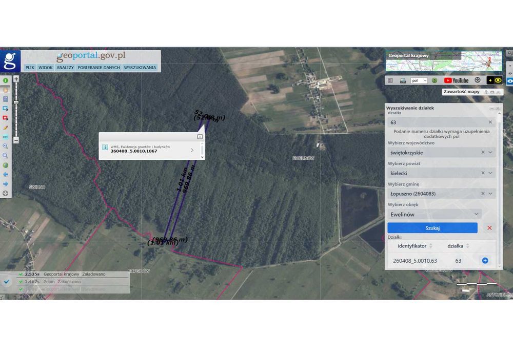 Działki leśne w gminie Łopuszno i Słupia Konecka