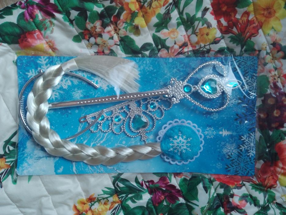 Różdżka korona warkocz zestaw Disney Frozen kraina lodu