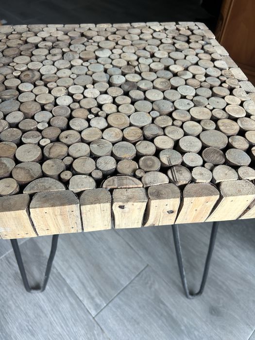 Mesa de apoio troncos madeira