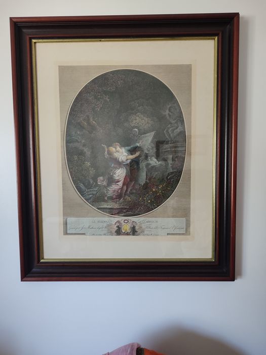 Quadro com moldura em madeira