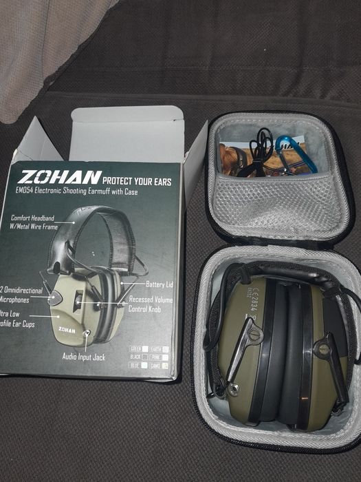 Elektroniczne nauszniki zohan em054 z pokrowcem kolor zielony