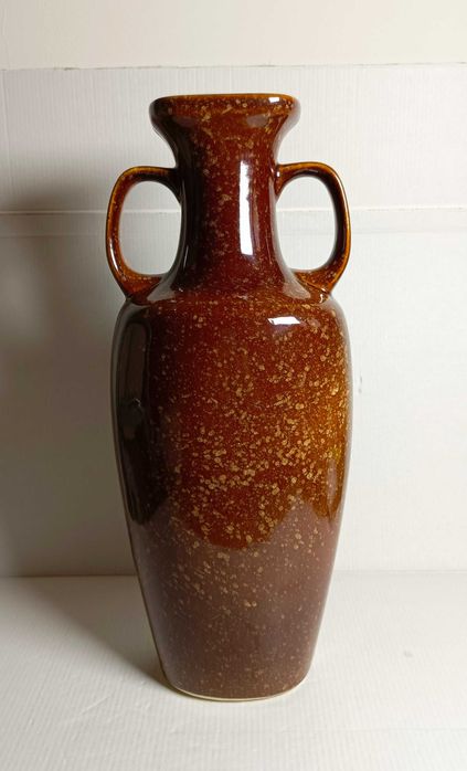 Wazon ceramiczny, brązowy, Bolesławiec