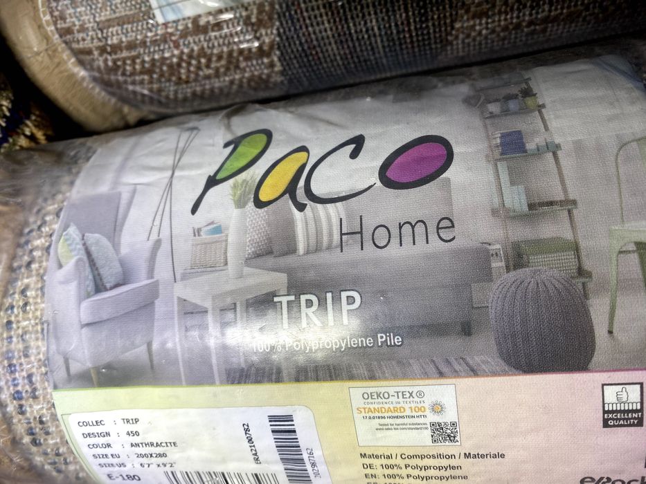 Tapete Paco Home Tryp cinza 200x280 (novo e embalado)