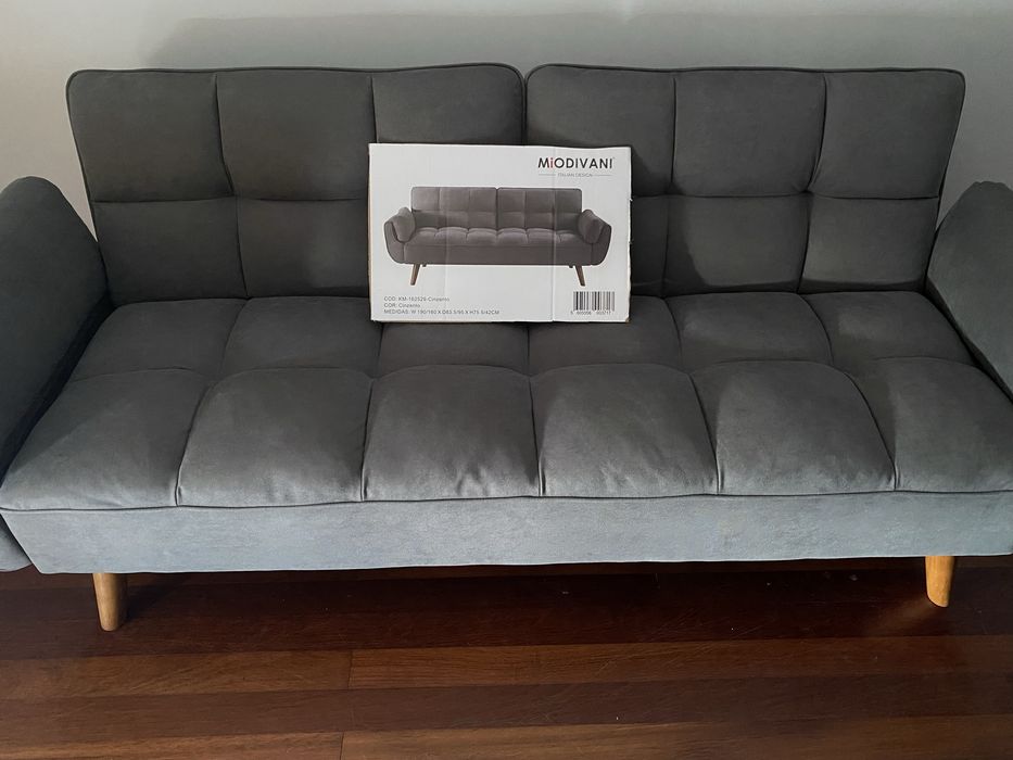 Sofa cama cinza rato