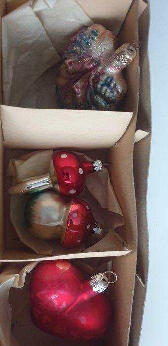 Starocie z Gdyni - Bombki choinkowe szklane nie z PRL zestaw 14szt.