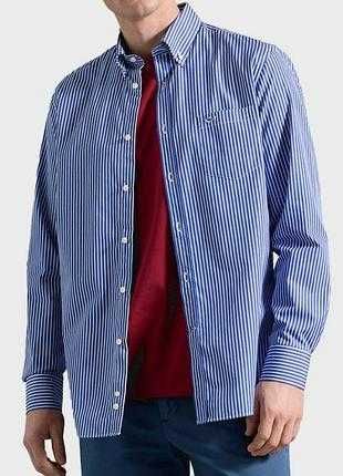 Сорочка чоловіча блакитна в білу смужку paul & shark довгий рукав xxl