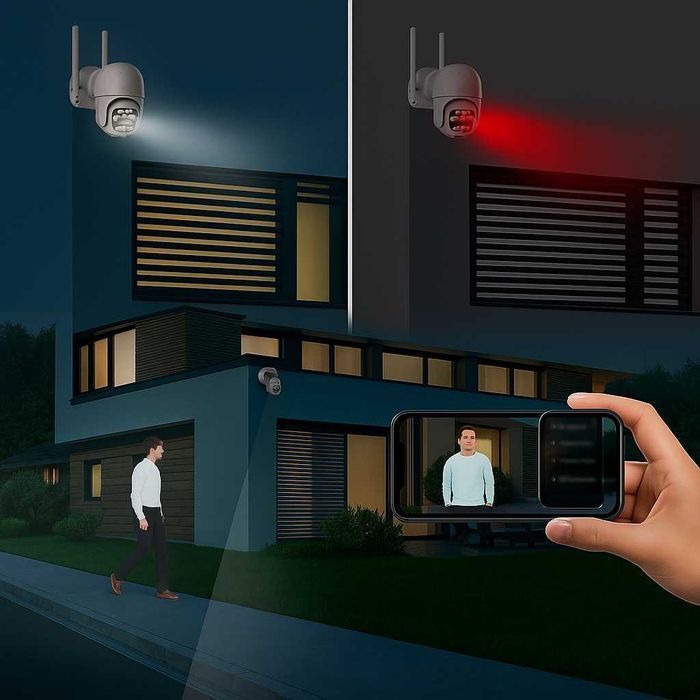 Гібридна IP WiFi камера відеонагляду icsee 8Мп з якісним зумом A20W