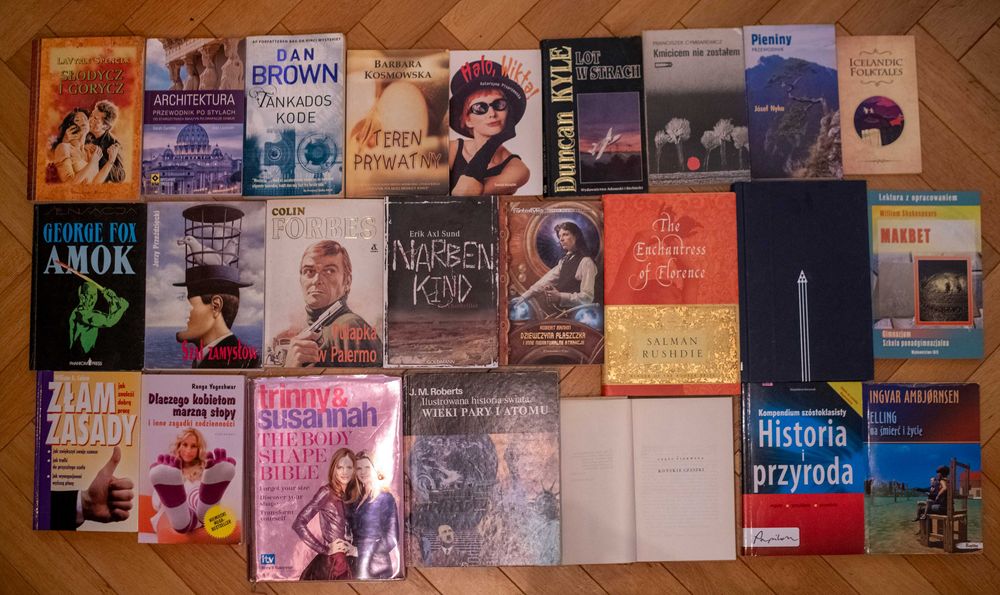 Zestaw 24 książek Kryminały Thrillery Historia Literatura Okazja