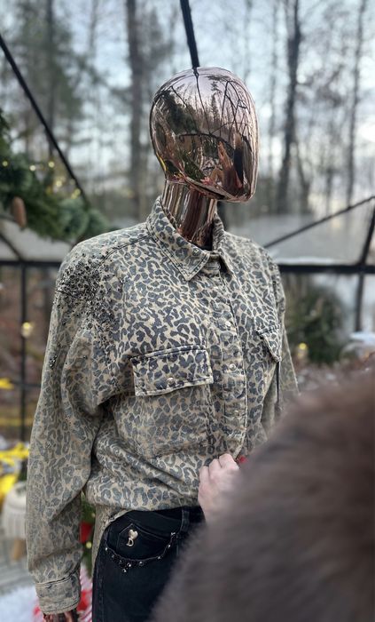 Koszula Leopard renomowanej firmy D&She zdobiona kamyczkami i cyrkonia