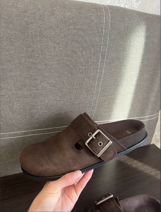 Клоги Zara сабо 39 натуральна замша
